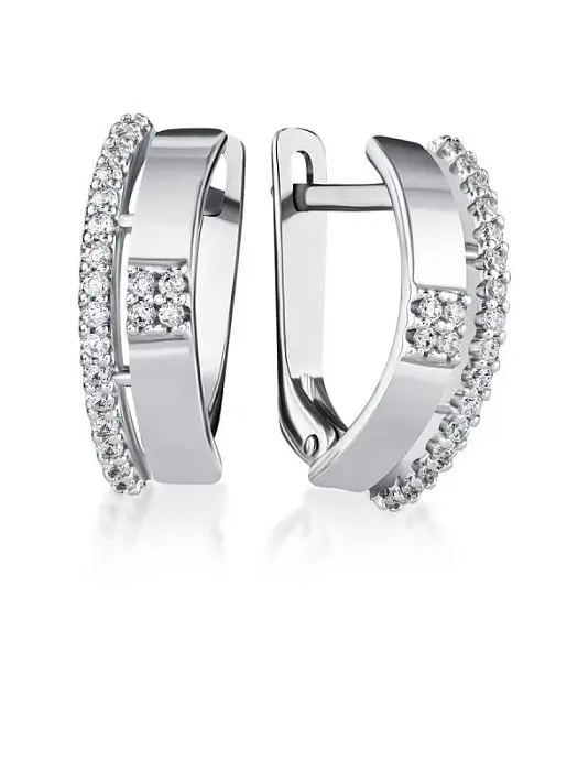 Серьги с английским замком из серебра