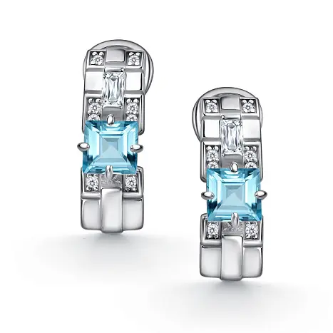 Серьги с английским замком из серебра
