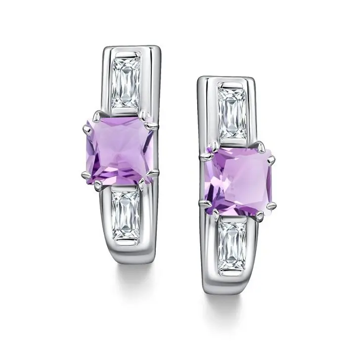 Серьги с английским замком из серебра вид 1