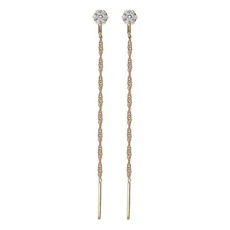 Серьги цепочки из красного золота
