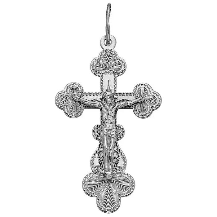 Подвеска крест из серебра