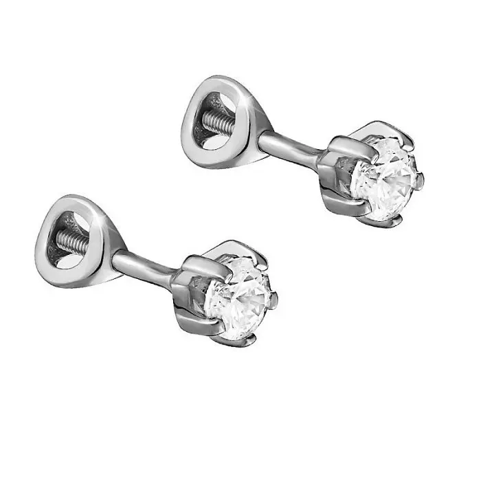 Серьги пуссеты из серебра