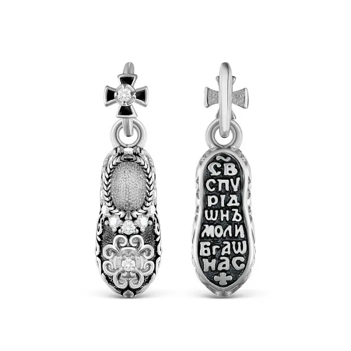 Подвеска икона из черного серебра