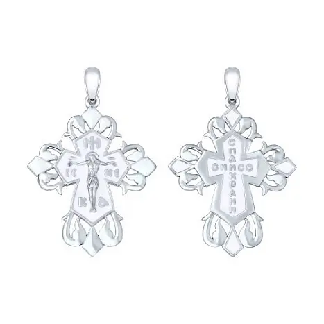 Подвеска крест из серебра
