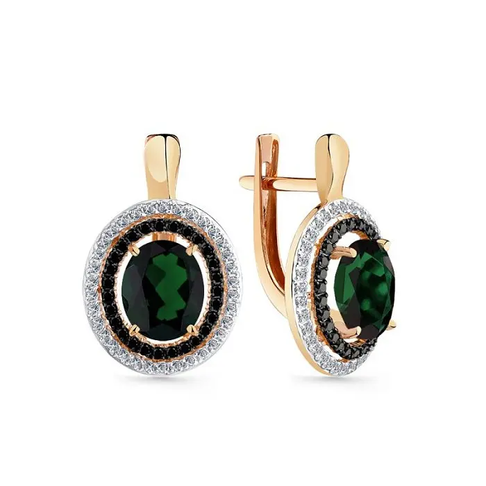 Серьги с английским замком из красного золота