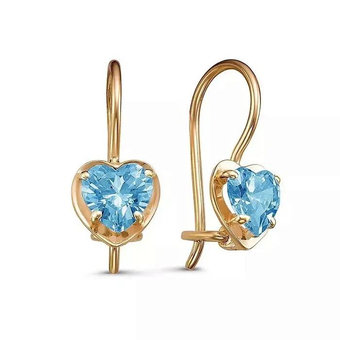 Серьги детские из красного золота