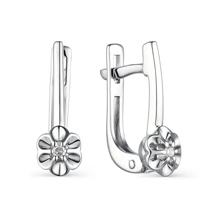 Серьги с английским замком из серебра