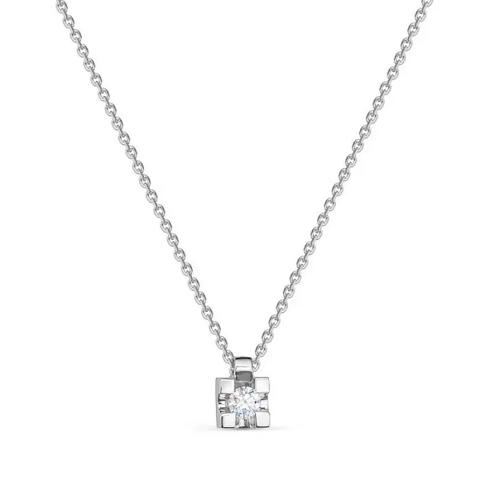 Цепь колье из белого золота