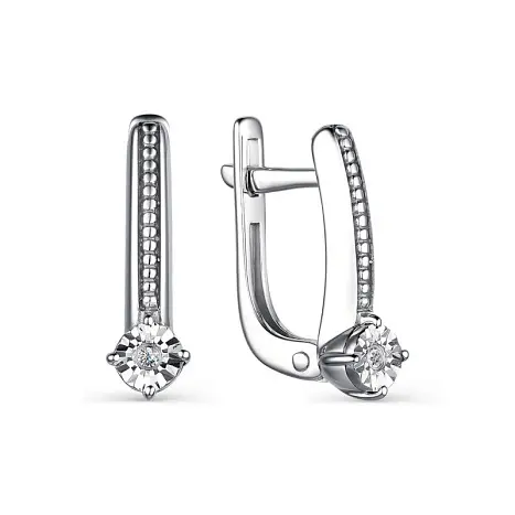 Серьги с английским замком из серебра