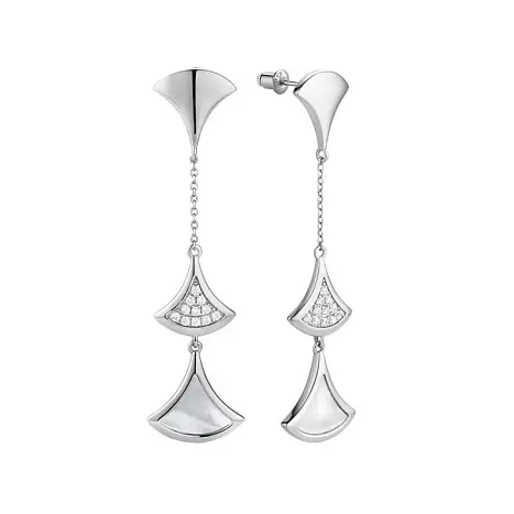 Серьги подвесные из серебра