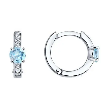 Серьги с английским замком из серебра