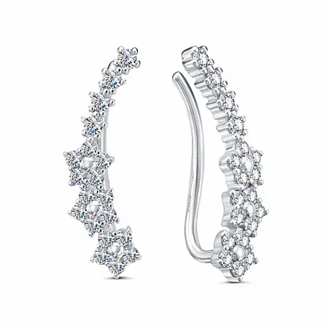 Серьги зажимы из серебра