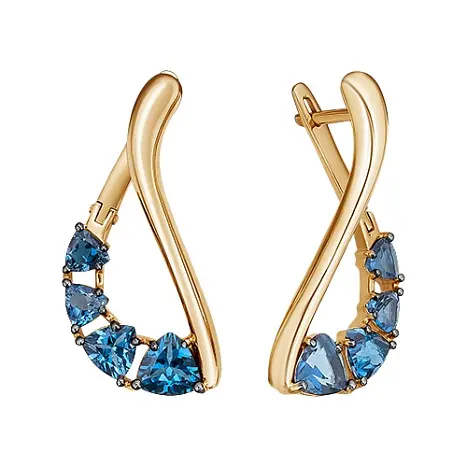 Серьги с английским замком из красного золота