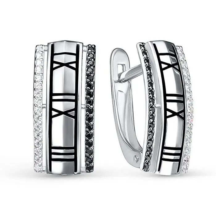 Серьги с английским замком из серебра