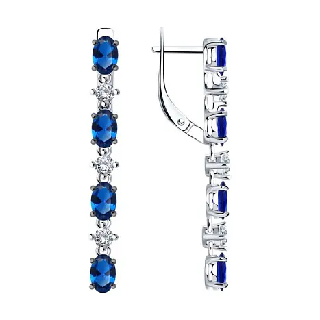 Серьги подвесные из серебра