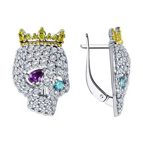 Серьги с английским замком из серебра
