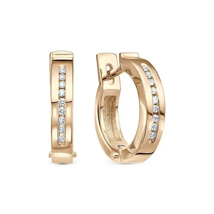 Серьги с английским замком из красного золота