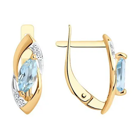 Серьги с английским замком из красного золота