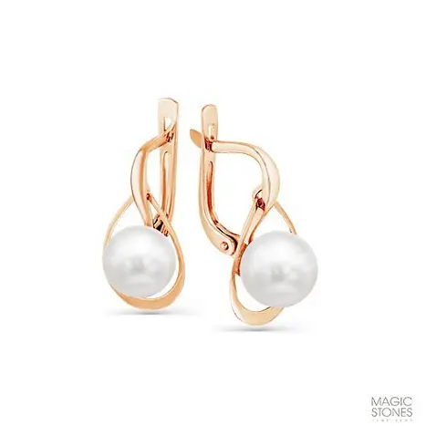 Серьги с английским замком из красного золота