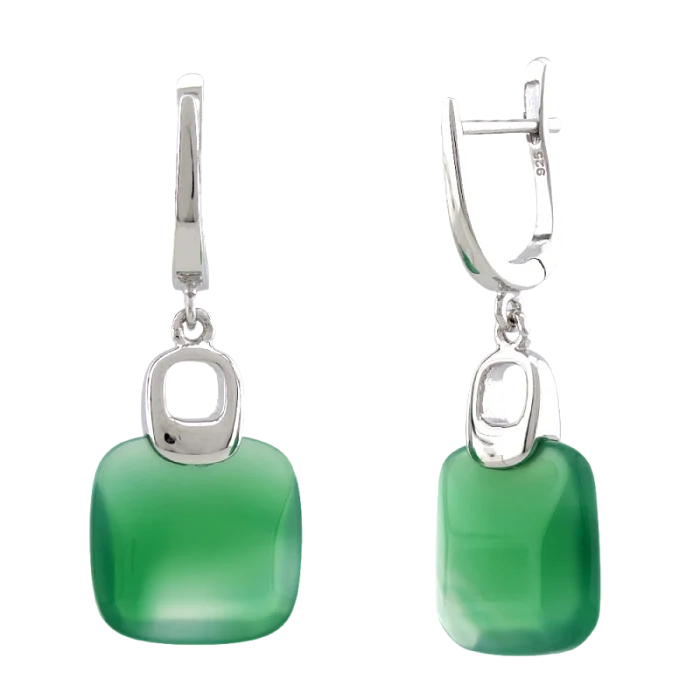 Серьги подвесные из серебра
