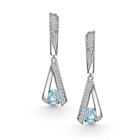 Серьги подвесные из серебра