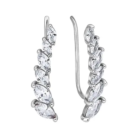Серьги зажимы из серебра