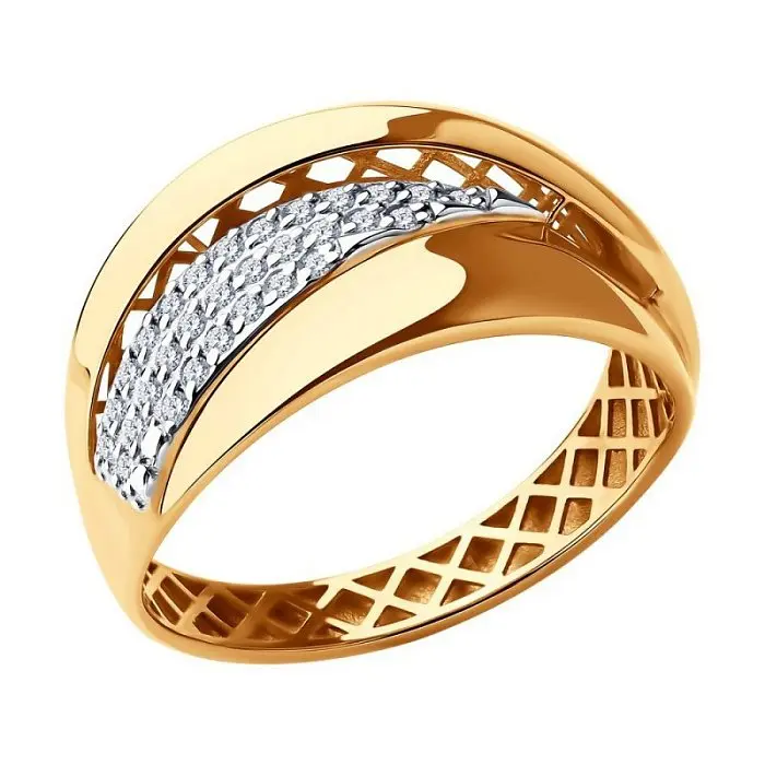 Кольцо декоративное из красного золота