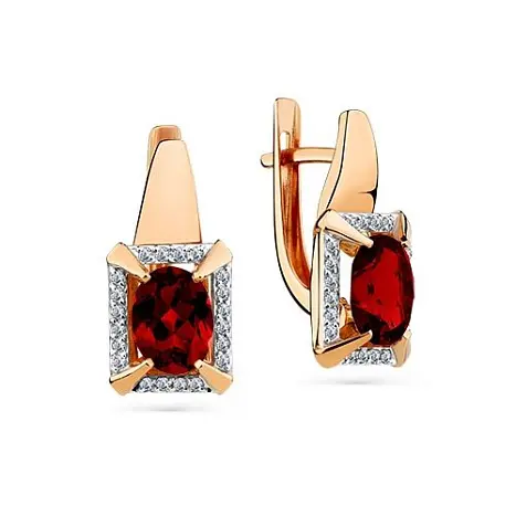 Серьги с английским замком из красного золота