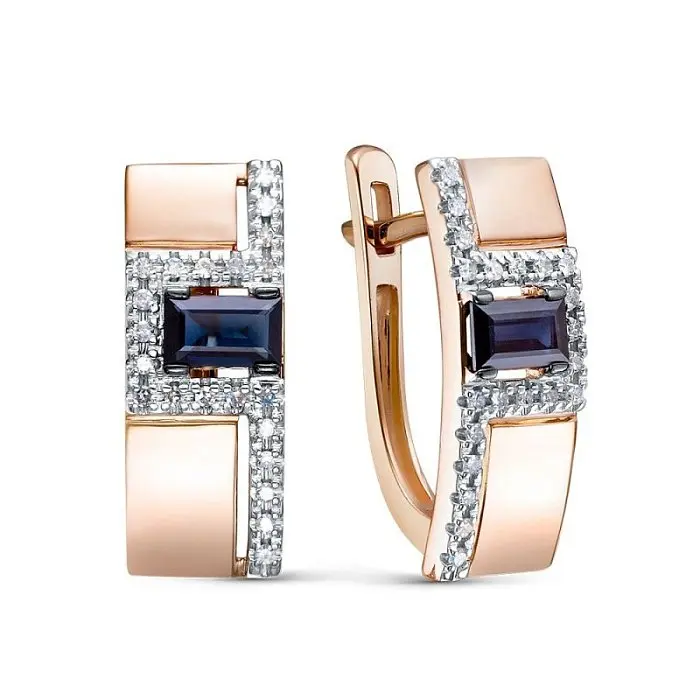 Серьги с английским замком из красного золота