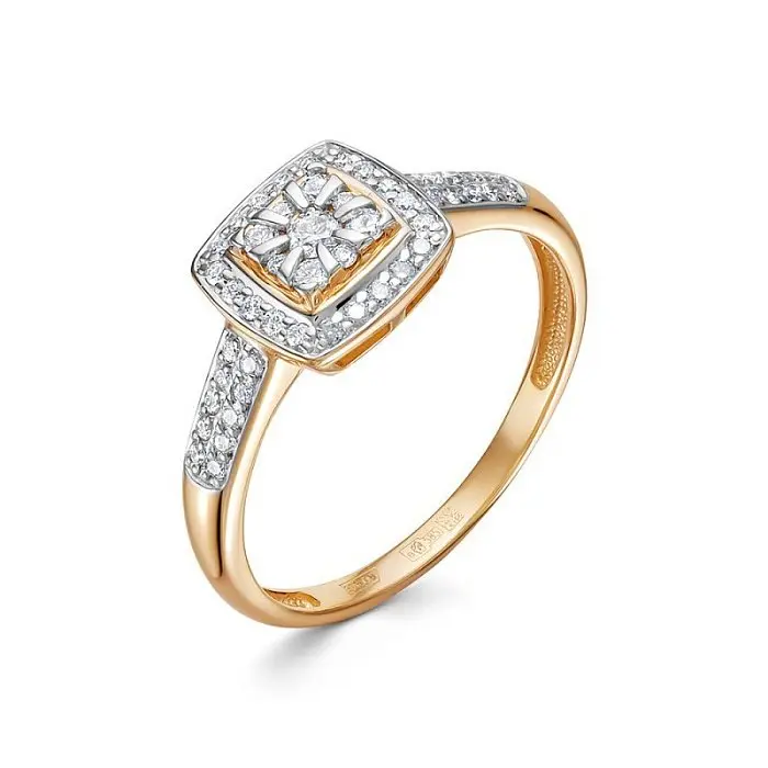 Кольцо декоративное из комбинированного золота