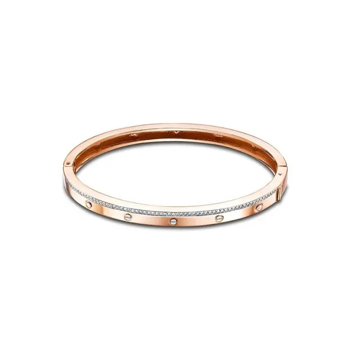 Браслет жесткий из красного золота