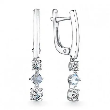 Серьги подвесные из серебра