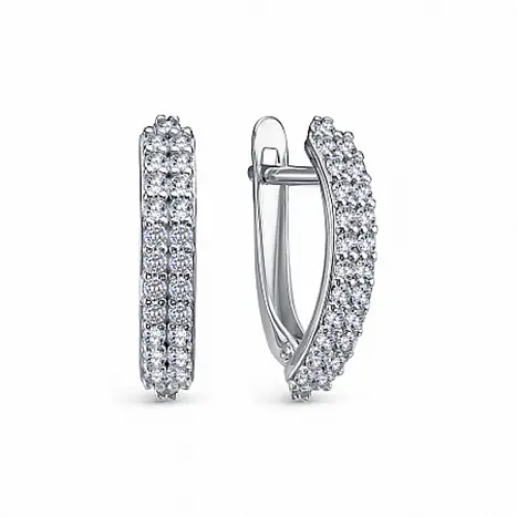 Серьги с английским замком из серебра