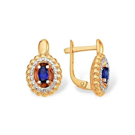 Серьги с английским замком из красного золота