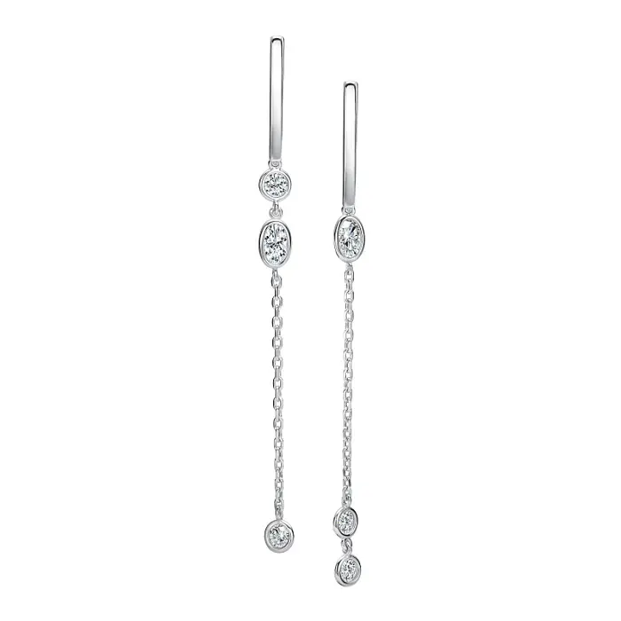 Серьги подвесные из серебра