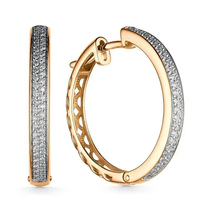 Серьги конго из белого золота