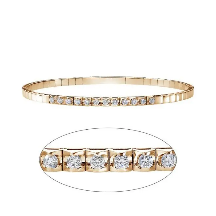 Браслет жесткий из комбинированного золота