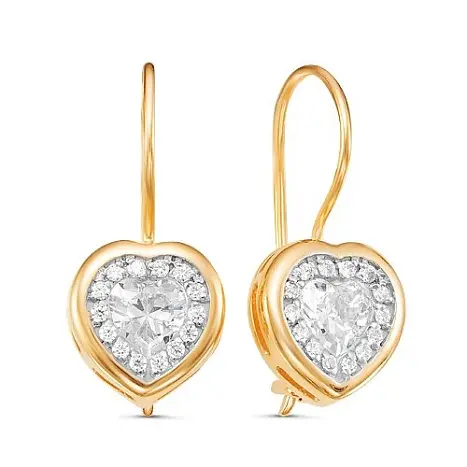 Серьги петельки из красного золота