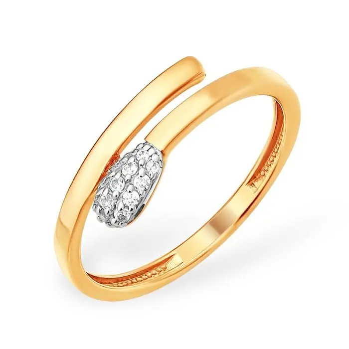 Кольцо декоративное из комбинированного золота