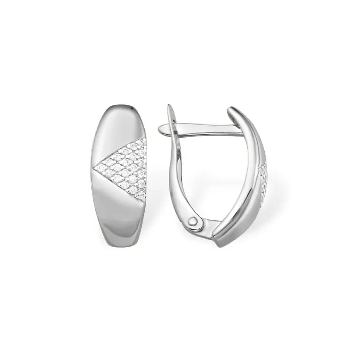 Серьги с английским замком из серебра