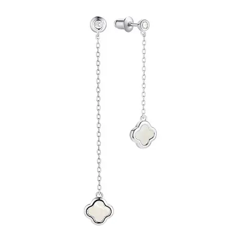 Серьги подвесные из серебра