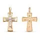 Подвеска крест из комбинированного золота