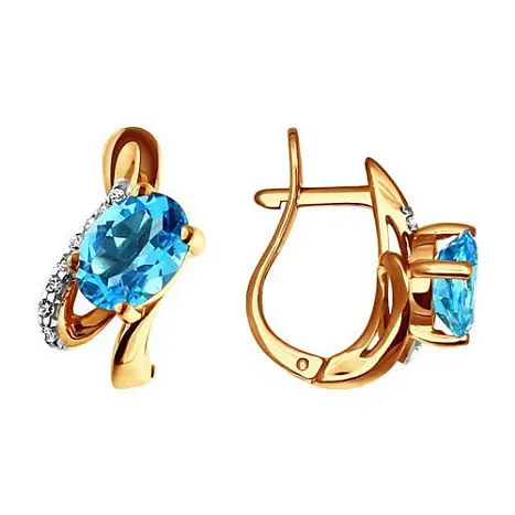 Серьги с английским замком из красного золота