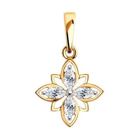 Подвеска декоративная из красного золота