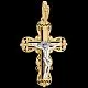 Подвеска крест из комбинированного золота