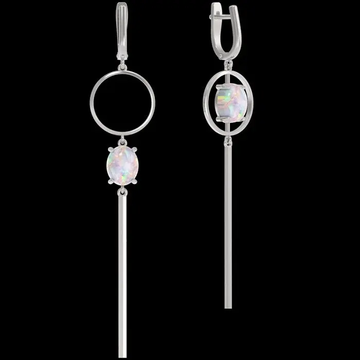 Серьги подвесные из серебра