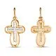Подвеска крест из комбинированного золота