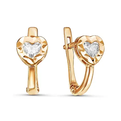 Серьги детские из красного золота