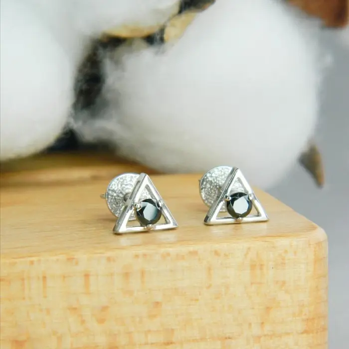 Серьги пуссеты из серебра