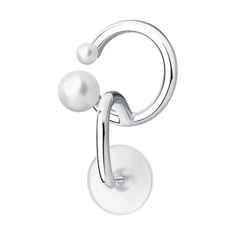 Серьги одиночные из серебра